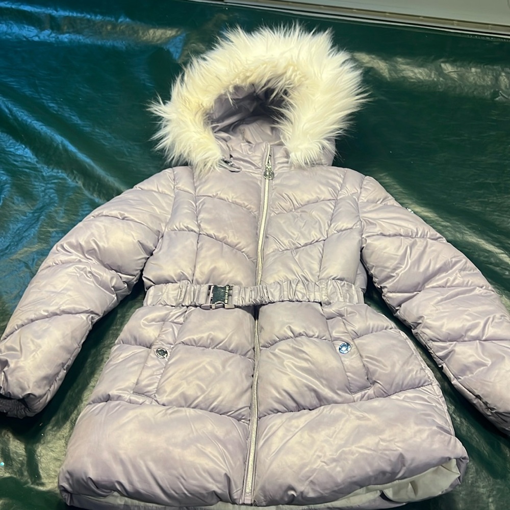 Michael Kors girls long hooded puffer coat